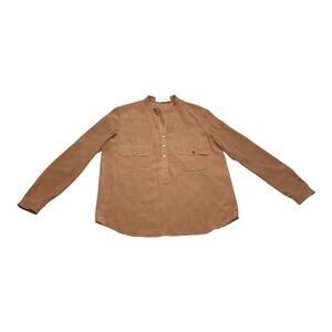 Stella McCartney Camel Brown Tan Silk Blouse Size 40 IT 4 US